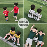 Quần áo trẻ em sọc trẻ em mùa hè 2018 mới ngắn tay + quần short World Cup thể thao và giải trí thiết lập hai mảnh
