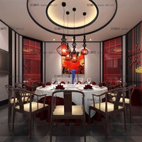 Mới Trung Quốc phong cách bàn ăn gỗ rắn retro ánh sáng sang trọng bàn tròn kết hợp phòng ăn phòng ăn phòng ăn ghế nội thất tùy chỉnh 426867 - Nội thất văn phòng bàn ghế văn phòng
