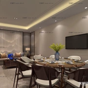 Mới Trung Quốc kết hợp bàn ăn gỗ và ghế kết hợp nhà hàng hiện đại phòng riêng bàn tròn căn hộ phong cách nội thất Trung Quốc tùy chỉnh 366463 - Nội thất văn phòng