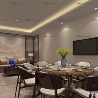 Mới Trung Quốc kết hợp bàn ăn gỗ và ghế kết hợp nhà hàng hiện đại phòng riêng bàn tròn căn hộ phong cách nội thất Trung Quốc tùy chỉnh 366463 - Nội thất văn phòng ghế xếp văn phòng