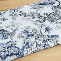 Летняя сине-белая ткань, ципао, одежда, украшение, из хлопка и льна, китайский стиль