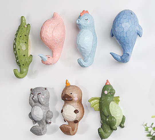 Из печати американский страна zakka мультики трехмерный животное настенный динозавр кит творческий ребенок комната декоративный подключить