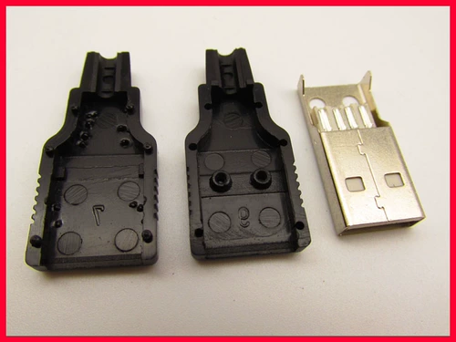 USB Plug/A Male/Card Box Type/Three -Piece Set/USB Male Head А. Тип сварки [пластиковая оболочка]