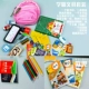 Бордовый ранец, комплект, канцтовары, игра с едой