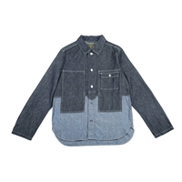 NIGEL CABOURN 19AW Ami 咔叽 VINTAGE dụng cụ denim khâu áo sơ mi - Áo áo sơ mi cộc tay