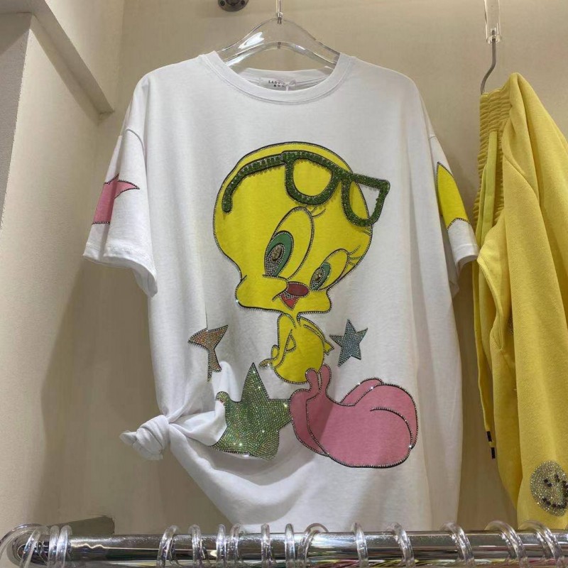 White Yellow Duckwhite Short sleeve T-shirt female 2021 new pattern summer Korean version Self cultivation Show thin have cash less than that is registered in the accounts Undershirt jacket tide A590