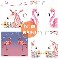 INS Unicorn Flamingo Trang Trí Wallcovering Vải Nền Vải Tấm Thảm Cô Gái Han Trang Trí Phòng Nữ Hoàng Đầu Giường thảm hoa treo tường