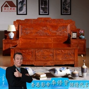 Huasheng Miến Điện giường gỗ hồng mộc Minh và nhà Thanh đồ nội thất bằng gỗ gụ cổ điển, lớn gỗ đàn hương hoa quả đích thực cảnh quan 1,8 m giường đôi - Giường