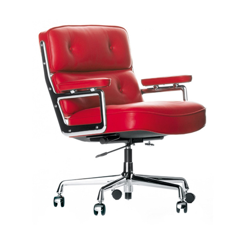 Red PuSimplicity modern Robin chair genuine leather Class chair The boss chair Office chair Computer chair household Office swivel chair Negotiation chair