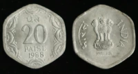 26 mét đồng xu cũ ấn độ 20 bánh cát đồng xu kỷ niệm coin ngoại tệ ngoại tệ đồng xu Châu Á New Delhi dong xu co