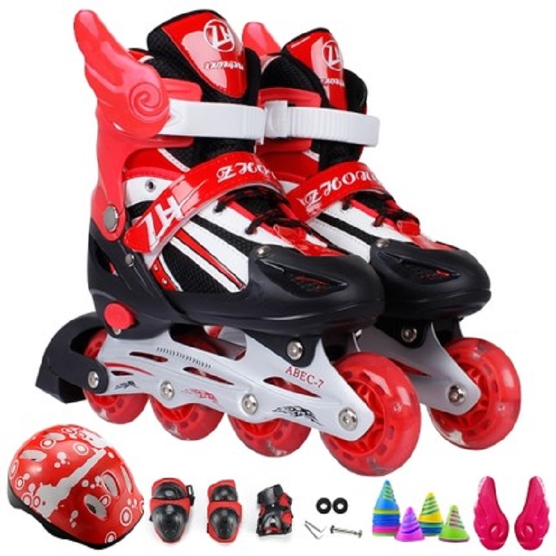 瑞士儿童溜冰鞋八轮全闪初学者套装