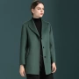 Áo khoác cashmere hai mặt của phụ nữ kích thước lớn mùa thu và mùa đông áo khoác len phong cách mới một tay áo dài trung niên mẹ áo khoác nữ mùa đông