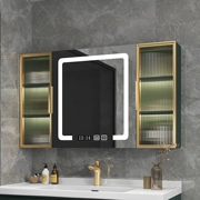 Hiện đại tối giản thông minh lưu trữ tủ gương trang điểm phòng tắm treo tường lưu trữ nhà vệ sinh tủ cảm biến bầu không khí nhẹ tủ