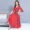 Mùa hè 2019 mới kích thước lớn của phụ nữ tay áo kèn tay áo hoa phiên bản Hàn Quốc của chiếc váy tự nhiên lớn voan đầm xòe - Váy dài váy maxi đi biển cho người béo