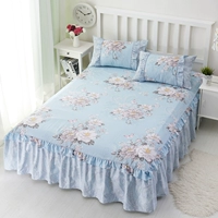 Khăn trải giường bằng vải bông trải giường ba bộ chăn ga gối đệm cotton 1,8m - Váy Petti drap giường có viền