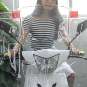 Xe máy ba bánh xe điện pin xe HD trong suốt chống gió lớn dày trước kính chắn gió tấm mưa