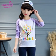 Quần áo bé gái 3 mùa xuân và mùa thu 4 cotton 5 áo thun dài tay 6 bé gái 7 quần áo trẻ em 8 mùa xuân 9 áo đáy 10 áo 12 tuổi