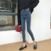 2018 mới của Hàn Quốc phiên bản của retro tua hoang dã jeans nữ cao eo là mỏng chân chặt chẽ quần bút chì quần triều thoi trang nu Quần jean