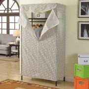 Giá rẻ vải tủ quần áo thép đơn giản kín đơn vị giao diện kim loại treo không gian tủ quần áo phòng ngủ đích thực - Buồng
