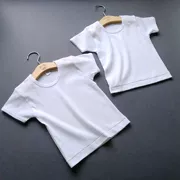 Áo thun cotton mới cho bé gái mùa hè ngắn tay trắng tinh khiết bé trai và bé gái sơn cổ tròn áo sơ mi nửa tay