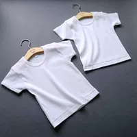 Áo thun cotton mới cho bé gái mùa hè ngắn tay trắng tinh khiết bé trai và bé gái sơn cổ tròn áo sơ mi nửa tay shop trẻ em