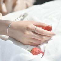 Ngón trỏ nhẫn nữ bằng bạc hoang dã Nhật Bản và Hàn Quốc đơn giản hipster 925 bạc sinh viên cá tính mạng tươi đỏ không phai nhẫn đính hôn