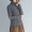 Áo thun sọc cổ cao nữ dài tay rộng rãi phiên bản Hàn Quốc của áo sơ mi cỡ lớn chất béo mm mùa thu và cotton mùa đông cộng với áo nhung đáy quần baggy nữ