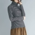 Áo thun sọc cổ cao nữ dài tay rộng rãi phiên bản Hàn Quốc của áo sơ mi cỡ lớn chất béo mm mùa thu và cotton mùa đông cộng với áo nhung đáy quần baggy nữ Cộng với kích thước quần áo