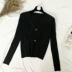 Đan cardigan bên ngoài 2017 mùa thu và mùa đông mới của Hàn Quốc phiên bản của màu rắn hoang dã khăn choàng nhỏ Slim áo len ngắn áo khoác nữ áo len mỏng Cardigan