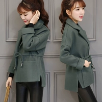 Áo len nữ ngắn đoạn 2017 thu đông 2017 phiên bản mới của Hàn Quốc thắt lưng nữ là người đàn ông nhỏ bé áo len mỏng - Áo Hàn Quốc áo khoác dài nữ hàn quốc