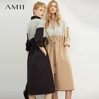 Đầm dự tiệc của Amll Amy ami nữ mùa thu 2019 màu sắc cổ cao buông lơi trễ vai tay áo dài - Váy dài đầm thu đông dài tay