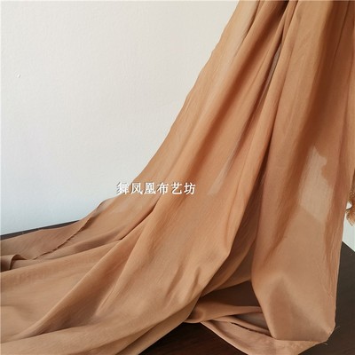 taobao agent Brown camel silk cotton fabric, thin, soft, skin-friendly, delicate luster, spring and summer lining, gauze skirt, Hanfu fabric