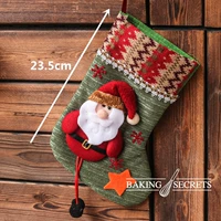 Рождественский носок, пакет, зеленый Санта-Клаус