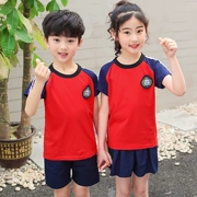 Đồng phục học sinh cotton hè 2019 mới tay ngắn phù hợp với lớp dịch vụ câu lạc bộ thể thao mua quần áo mẫu giáo - Đồng phục trường học / tùy chỉnh thực hiện