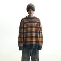 MasonPrince Retro Contrasting Striped Sweater