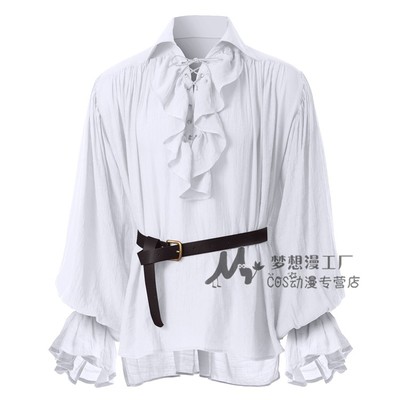 taobao agent European and American medieval lantern sleeve shirt men and women puff sleeve top retro court style cos stage drama performances