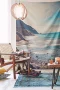 Nền vải in treo vải phong cảnh bãi biển tấm thảm trang trí tường cho thuê phòng thiết yếu vải tường Bắc Âu tấm thảm treo tường