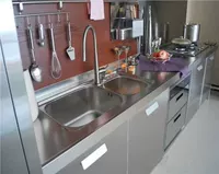 Пользовательский 304 из нержавеющей стали в целом кухонный шкаф шкаф шкаф -к Quartz Quartz Stone Kitchen раковина интегрированная замена замены искусственного камня
