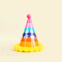 Желтая граница радужная шляпа по случаю дня рождения