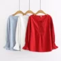 Cộng với phân bón XL cho nữ mùa thu mới giảm béo mỏng MM phiên bản Hàn Quốc của cotton jacquard tay áo thun cổ tròn áo thủy triều áo khoác len cardigan nữ