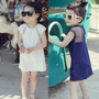 Cô gái mặc trẻ em ngắn tay đầm rỗng công chúa váy đoạn dài một từ váy 2018 mùa hè mới 0003 vay dam thu dong