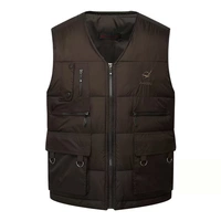 Mùa đông cotton vest xuống trung niên của nam giới dày casual vest đa túi áo khoác nam nam của nam giới áo khoác nam đẹp