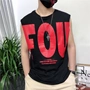 Áo vest thể thao cotton thủy thủ thương hiệu cá tính hip hop không tay áo thun vest mùa hè nam in cổ tròn phần lỏng lẻo - Áo vest cotton các loại áo ba lỗ nam