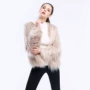 Áo khoác lông 2018 cho phụ nữ mới gội đầu đoạn ngắn tay dài cỡ lớn trôi dạt - Faux Fur áo gió lót lông cừu