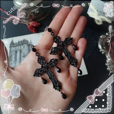 taobao agent Japanese earrings, accessory, punk style, cosplay, Gothic