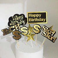 Выпекание декоративное бедро -хоп рэп Skr Rich US Dollar Laser Hot Gold Cake Plug -in -in
