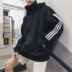 Đẹp bẩn cửa hàng 2018 Hàn Quốc cổ điển ba thanh sọc áo len thể thao áo sinh viên lỏng lẻo trùm đầu áo len thủy triều Áo len