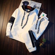 Áo len dài tay áo len nam trùm đầu phiên bản Hàn Quốc của thủy triều với mũ lưỡi trai thể thao phù hợp với quần áo hai dây mùa thu