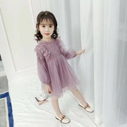 361 hot sale là thương hiệu váy công chúa cho bé gái mùa xuân mới quần áo trẻ em lớn váy ren trẻ em kiểu nước ngoài phiên bản Hàn Quốc - Khác