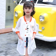 Cô gái chống nắng quần áo áo khoác mới 2018 Hàn Quốc phiên bản của mùa hè học sinh tiểu học trong các trẻ em lớn trong phần dài của mặt trời quần áo bảo hộ triều